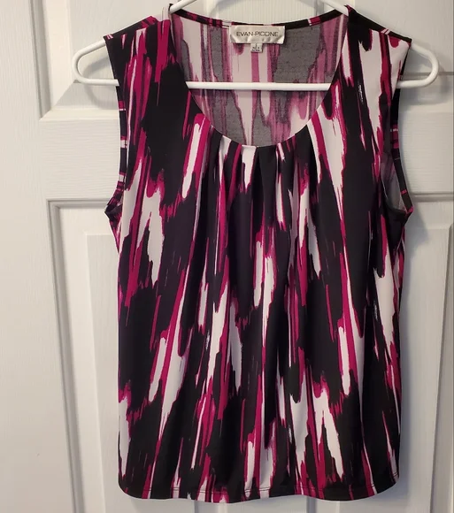 Evan Picone S Sleeveless Multicolor Top EUC - Picture 2 of 5
